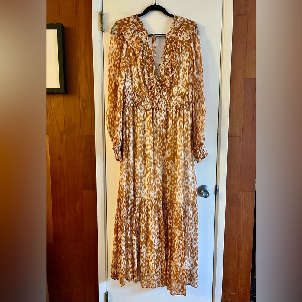 Anthropologie The Odetta Ruffled V-Neck Dress - Picture 2 of 8